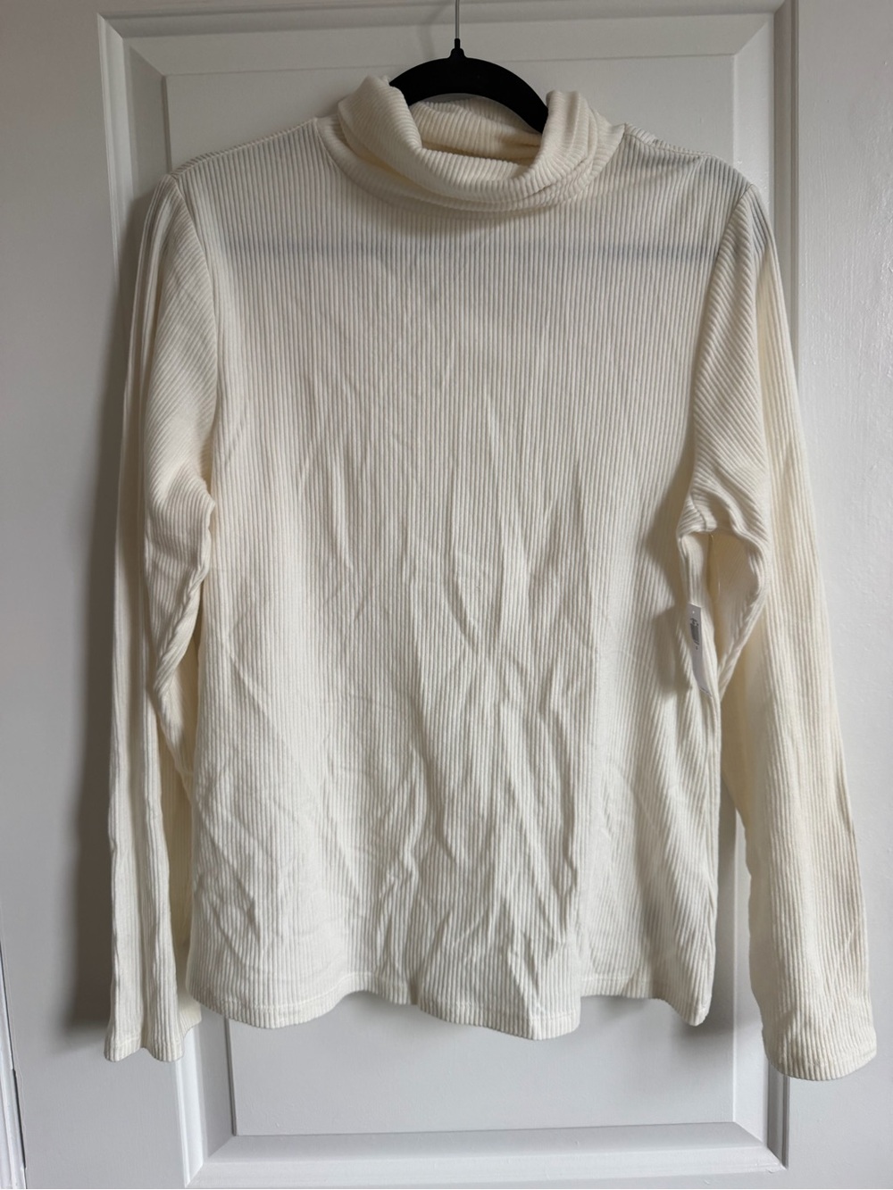 NWT Cream Ribbed Turtleneck Long Sleeve Top